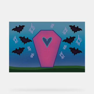 Pink Coffin Acrylic Sign Acrylschild