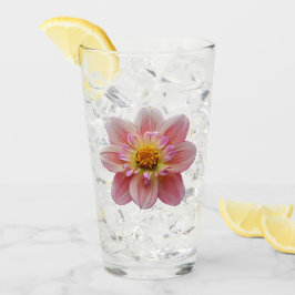Pink Collarette Dahlia Bloom Floral Glas