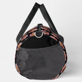 Pink Collarette Dahlia Blumenmuster auf schwarz Duffle Bag (Rechts)