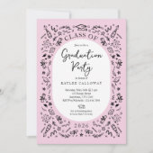Pink College Graduation Invitation Einladung (Vorderseite)