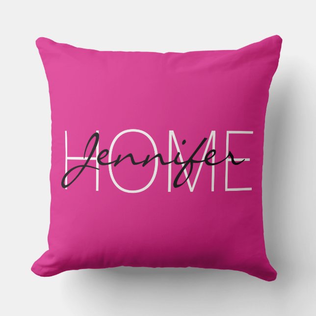 Pink Color Home Monogram Kissen (Vorderseite)