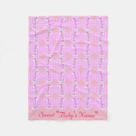 Pink Color Quilt Giraffen Design Fleece Blanket