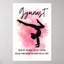 Pink Color Splash Gymnastik Poster
