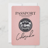 Pink Colorado Passport Hochzeit Einladung (Rückseite)