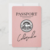 Pink Colorado Passport Save the Date (Vorderseite)