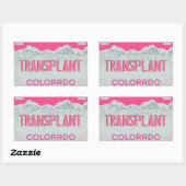 Pink Colorado Transplantationsplattform-Aufkleber Rechteckiger Aufkleber (Blatt)