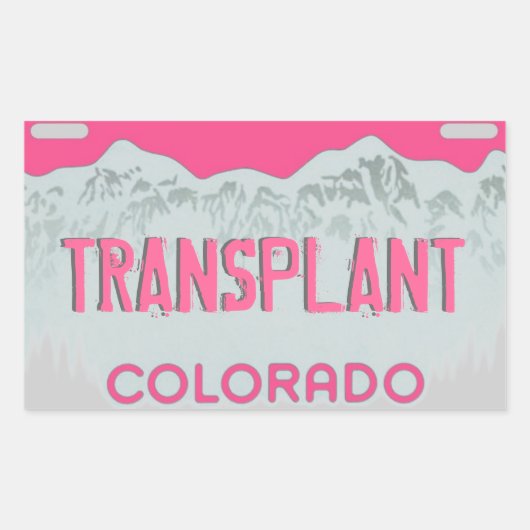 Pink Colorado Transplantationsplattform-Aufkleber Rechteckiger Aufkleber (Vorderseite)