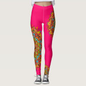 Pink Colorful Mandala Leggins (Vorderseite)
