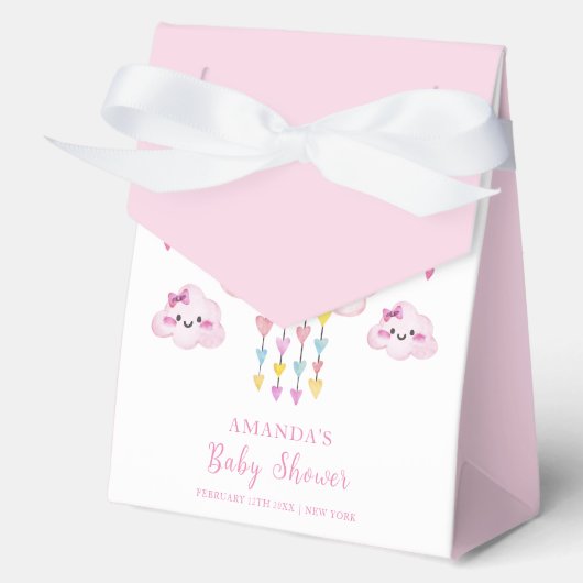 Pink Colorful Raindrop Sweetheart Baby Dusche Geschenkschachtel (Vorderseite)