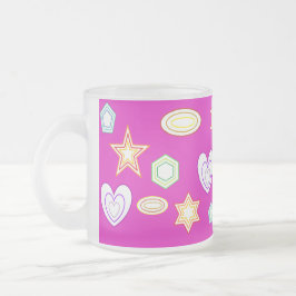Pink colour Shapes mug Mattglastasse