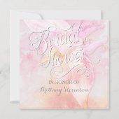 PINK COLUMBINE BLUME WATERCOLOR BRIDH EINLADUNG (Vorderseite)