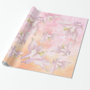 PINK COLUMBINE BLUME WATERCOLOR SPLASH GESCHENKPAPIER