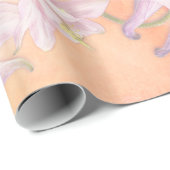 PINK COLUMBINE BLUME WATERCOLOR SPLASH GESCHENKPAPIER (Rolleneckpunkt)