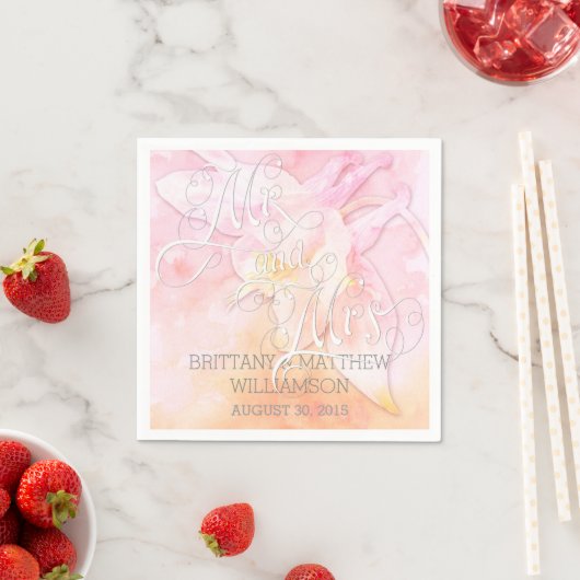 PINK COLUMBINE BLUME WATERCOLOR SPLASH SERVIETTE (Beispiel)