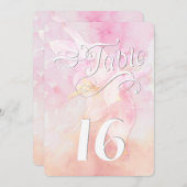 PINK COLUMBINE BLUME WATERCOLOR SPLASH WEDD (Vorne/Hinten)