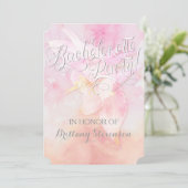 PINK COLUMBINE BLUME WATERCOLOR SPLASH WEDD EINLADUNG (Stehend Vorderseite)