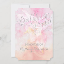 PINK COLUMBINE BLUME WATERCOLOR SPLASH WEDD