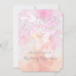 PINK COLUMBINE BLUME WATERCOLOR SPLASH WEDD EINLADUNG