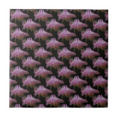 Pink Columbine Floral Art Tile Fliese (Vorderseite)