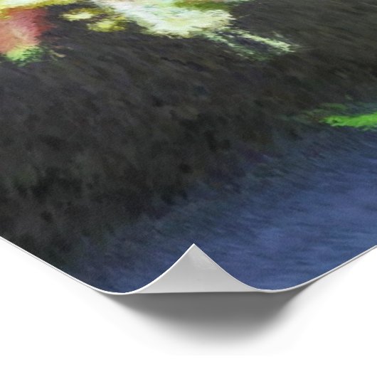 Pink Columbine Impressionist Blume Art Poster (Ecke)