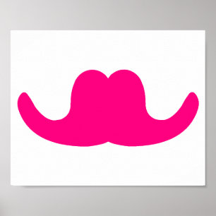 Pink Comedian Mustache Poster