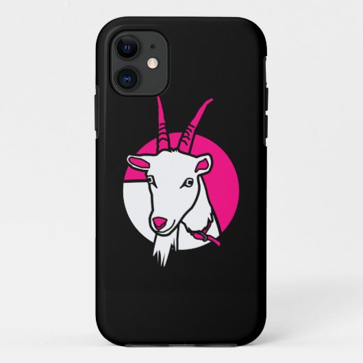 Pink Comic Goat Digital Portrait Schwarzer Hinterg Case-Mate iPhone Hülle (Rückseite)