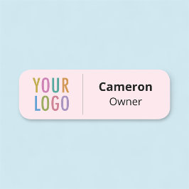 Pink Company Nametag Business Logo Magnetic oder B Namensschild