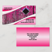 Pink Computer Repair Business Card Visitenkarte (Vorne/Hinten)