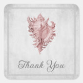 Pink Conch Muschel Danke Stickers (Vorderseite)