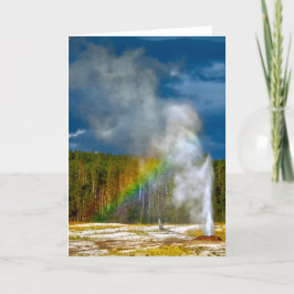 Pink Cone Geyser Yellowstone Park Danke Karte