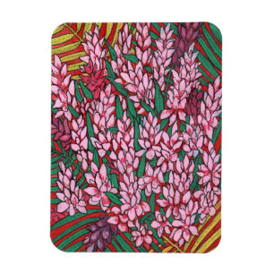 Pink Cone Ginger Alpinia Tropische Blume Magnet