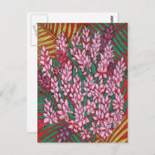 Pink Cone Ginger Alpinia Tropische Blume Postkarte (Vorne/Hinten)