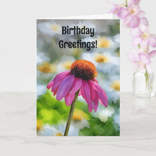 Pink Coneflower Daisy Blume Geburtstagkarte Karte