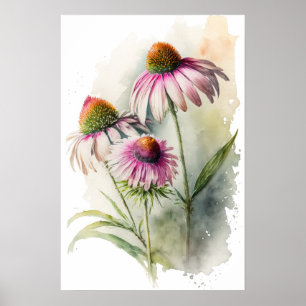 Pink Conefwers Art Print Poster