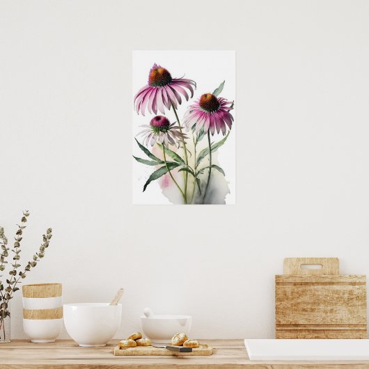 Pink Conefwers Art Print Poster (Küche)