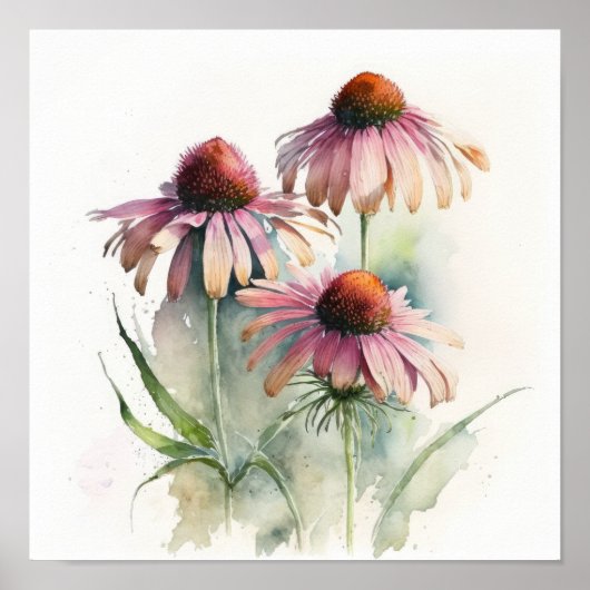 Pink Conefwers Art Print Poster (Vorne)