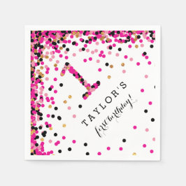 Pink Confetti 1. Geburtstag Party Napkins für Mädc Serviette