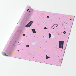 Pink Confetti 80er Birthday Party Wrapping Paper Geschenkpapier