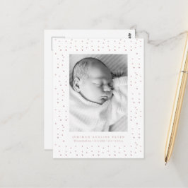 Pink Confetti Baby Birth Announcement Postcard Postkarte