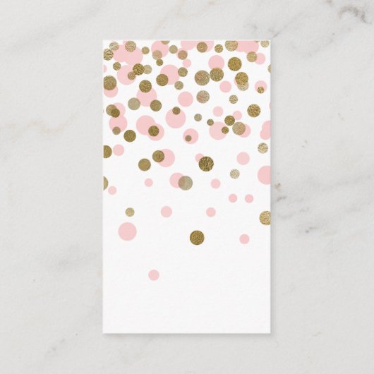 Pink Confetti Babydusche Windeln Raffle Ticket Begleitkarte (Rückseite)