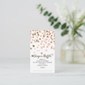 Pink Confetti Babydusche Windeln Raffle Ticket Begleitkarte (Stehend Vorderseite)