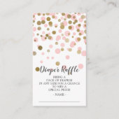 Pink Confetti Babydusche Windeln Raffle Ticket Begleitkarte (Vorderseite)