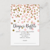 Pink Confetti Babydusche Windeln Raffle Ticket Begleitkarte (Vorderseite)