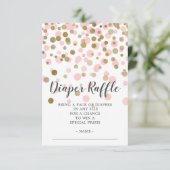 Pink Confetti Babydusche Windeln Raffle Ticket Begleitkarte (Stehend Vorderseite)