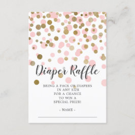 Pink Confetti Babydusche Windeln Raffle Ticket Begleitkarte
