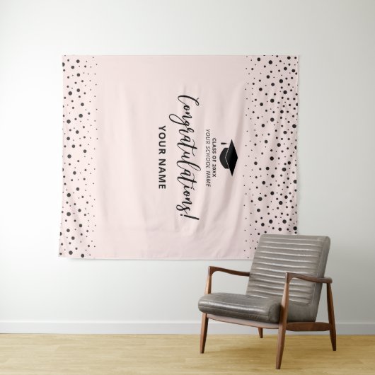 Pink Confetti Begrüßung Abschluss Tapestry Wandteppich (Beispiel (Horizontal))