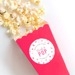 Pink Confetti Bereit zum Pop Kinderdusche Runder Aufkleber