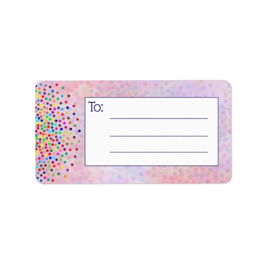 Pink Confetti Blank Mailing Adressaufkleber (Vorne)