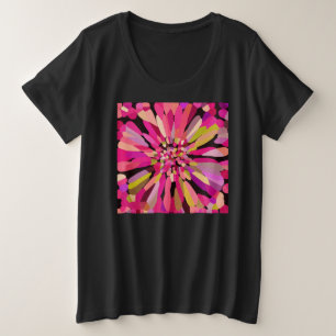Pink Confetti Blume Große Größe T-Shirt