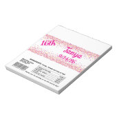 Pink Confetti Candy Bar Wrapper Gastgeschenk Notizblock (Rotiert)